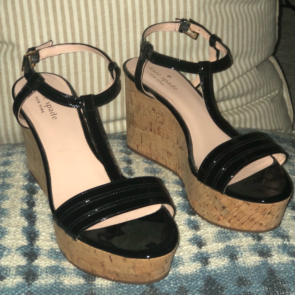 Kate Spade Patent Leather T-strap Sandals